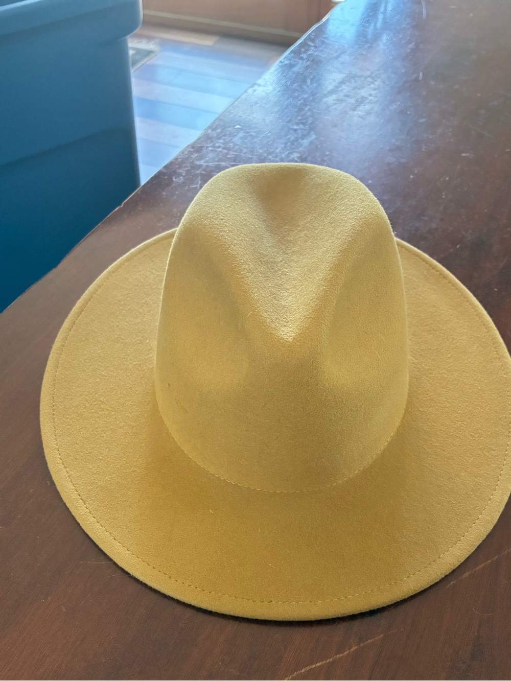 GIGI PIP Men's Wide-Brim Felt Fedora Hat - Mustard Yellow